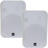 Loops 2x 6.5 200W Moisture Resistant Stereo Loud Speakers 8Ohm White Wall Mounted