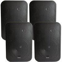 Loops 4x 6.5 200W Moisture Resistant Stereo Loud Speakers 8Ohm Black Wall Mounted