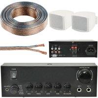Loops 110W Stereo Amplifier System Kit 2x Background Wall Speaker Bedroom Office AUX