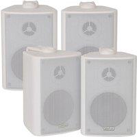 Loops 2x Pair 2 Way Compact Stereo Speakers 3 60W 8Ohm White Wall Mounted Surround