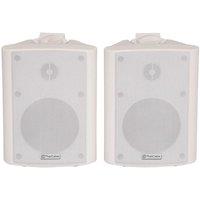 Loops Pair 4 2 Way Stereo Speakers 70W 8Ohm White Mini Wall Mounted Background Hi Fi