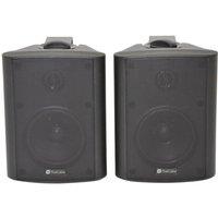 Loops PAIR 4 2 Way Stereo Speakers 70W 8Ohm Black Wall Mounted Background Music Hi Fi