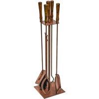 Ivyline Antique Copper Fireside Companion Set H74cm W20.5cm | Premium quality | Matching Log Storage Available