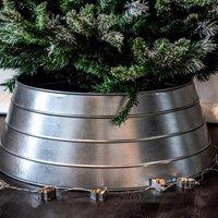 Ivyline Metal Christmas Tree Skirt Galvanised | H26cm W67cm | Light weight | Premium Quality in Silver