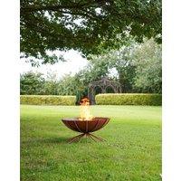 Ivyline Outdoor Metal Dak Fire Pit in Rust H37Cm W71Cm in Brown