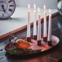 Ivyline Copper Oval Centrepiece Metal with Magnetic Candle Holders H3Cm W40Cm D26Cm