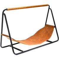 Ivyline Contemporary Black with Hanging Leather Log Holder