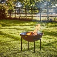 Ivyline Outdoor XL Cast Iron Fire Pit in Rust H49cm W80cm in Brown