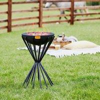Ivyline Outdoor Tall Metal Dak Fire Pit in Black H65Cm W38Cm