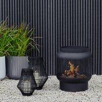 Ivyline Outdoor Tall Buttermere Basket Fire Pit Black H51cm W45cm