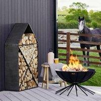 Ivyline House Sculptural Log Storage Natural Black H125cm W70cm