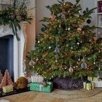 Ivyline Mocha Velvet Mistletoe Tree Skirt D80cm in Brown