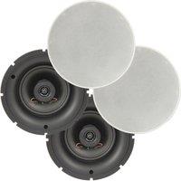 Loops 4 Pack PRO 6.5 80W Low Profile Ceiling Speakers 2 Way Wall Mount Slim Line