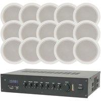 Loops Shop Restaurant Wireless Background Music Kit 120W Mixer Amp & 15x Speakers