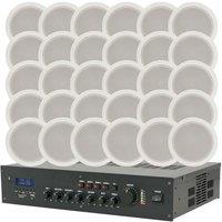 Loops PRO Bluetooth 100V Amplifier & 30x Ceiling Speaker Kit Background Music System
