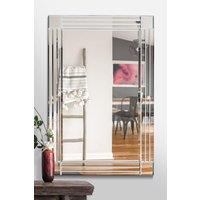 MirrorOutlet 'Milton' All Glass Bevelled Square Corner Wall Mirror 100 x 70 CM in Clear