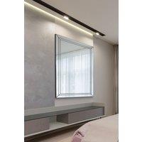 MirrorOutlet Cranbury All Glass Double-Edged Venetian Wall Mirror 144 x 115.5 CM in Silver | Size: 1 Pack