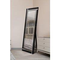 MirrorOutlet Black & Mirror Double Bevel Cheval Dress Mirror 170cm x 58cm | Size: 1 Pack