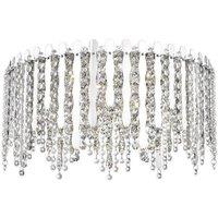 Netlighting Belize 6 Light LED Flush Ceiling Light Chrome Crystal Ceiling Light in Grey