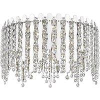 Netlighting Belize 5 Light LED Flush Ceiling Light Chrome Crystal Ceiling Light in Grey