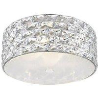 Netlighting Aruba 5 Light LED Flush Ceiling Light Chrome Crystal Ceiling Light in Grey