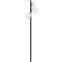 Netlighting Remy 6 Light Floor Lamp Chrome Black in Grey