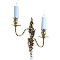 Netlighting Dauphine Polished Brass Candle Wall Lamp in Yellow