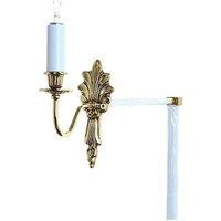 Netlighting Goodwood 1 Light Polished Brass Candle Wall Lamp in Yellow
