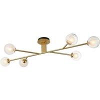 Netlighting 'ROME' Multi Arm Dimmable Stylish Indoor Glass Semi Flush Ceiling Lamp in Yellow