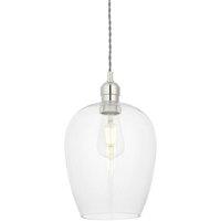 Netlighting 'LIVORNO' Dimmable Stylish Indoor Glass Single Pendant Ceiling Lamp in Silver