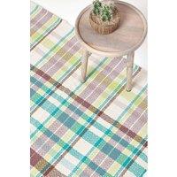 Homescapes Wilson Handwoven Tartan Cotton Rug | Size: 150 cm x 240 cm