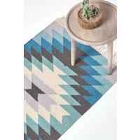 Homescapes Helsinki Handwoven Kilim Pattern Wool Hall Runner, 66 x 200 cm | Size: 66 cm x 200 cm