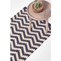 Homescapes Casablanca Handwoven Cotton Kilim Hall Runner, 66 x 200 cm in Dark Blue | Size: 66 cm x 200 cm