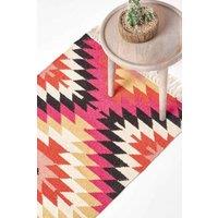 Homescapes Jakarta Handwoven Pattern KIlim Wool Hall Runner, 66 x 200 cm | Size: 66 cm x 200 cm