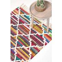 Homescapes Amsterdam Handwoven Cotton Chindi Kilim Pattern Rug | Size: 90 cm x 150 cm