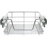 Monstershop 2 x KuKoo Kitchen Pull Out Storage Baskets - 400mm Wide Cabinet in Silver