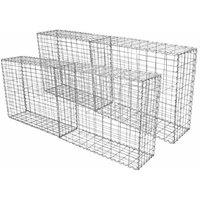 Monstershop Gabion Baskets 100 x 80 x 30cm / 4 Pack in Silver | Size: 100 x 80 x 30 cm