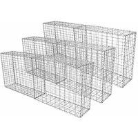 Monstershop Gabion Baskets 100 x 80 x 30cm / 6 Pack in Silver | Size: 100 x 80 x 30 cm