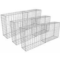 Monstershop Gabion Baskets 100 x 95 x 30cm / 6 Pack in Silver | Size: 100 x 95 x 30 cm