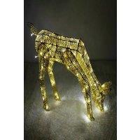 Monstershop Light Up Reindeer Gold Grazing Doe - 61cm 120 Ice White LED