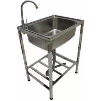 Monstershop Stainless Steel Camping Sink - Portable in Silver