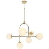 Netlighting 'COSENZA' Stylish Dimmable Indoor 6 Light Semi Flush Ceiling Pendant in Yellow