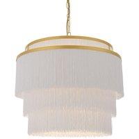 Netlighting 'VARESE' Stylish Dimmable Indoor 3 Light Fabric Ceiling Pendant in Gold