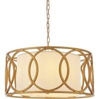 Netlighting 'VARESE' Stylish Dimmable Indoor 4 Light Fabric Ceiling Pendant in White