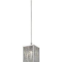 Netlighting Melenki 1 Light Polished Chrome Ceiling Pendant in Grey