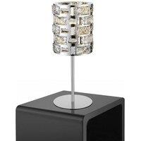 Netlighting Lola 1 Light Table Lamp Chrome Crystal in Grey