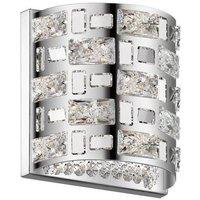 Netlighting Lola 2 Light Wall Lamp Chrome Crystal in Grey