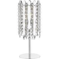 Netlighting Belize 1 Light Table Lamp Chrome Crystal in Grey