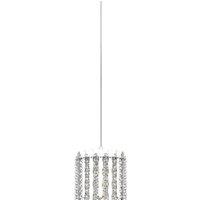 Netlighting Belize 1 Light Chrome Crystal Pendant Ceiling Light in Grey