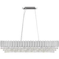 Netlighting Grenada 11 Light Chrome Crystal Bar Pendant Ceiling Light in Grey